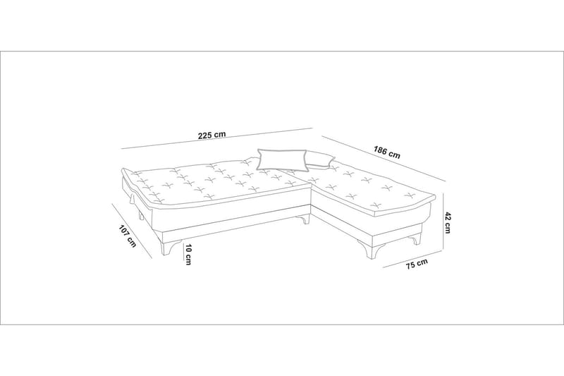 Turso Bäddsoffa med Divan Höger - Grön - Möbler - Soffa - Bäddsoffa - Bäddsoffa divan