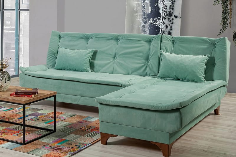 Turso Bäddsoffa med Divan Höger - Grön - Möbler - Soffa - Bäddsoffa - Bäddsoffa divan