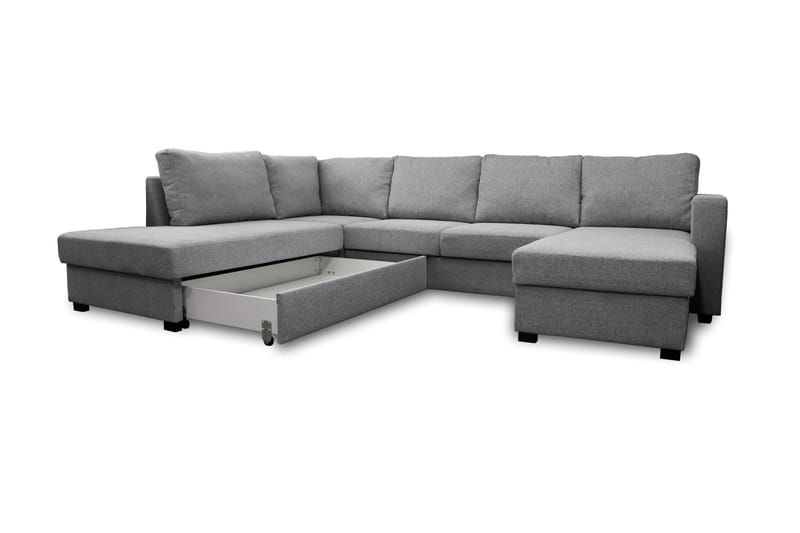 U-Bäddsoffa Achillea Ljusgrå - Vänster - Möbler - Soffa - Bäddsoffa - Bäddsoffa divan