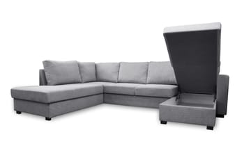 U-Bäddsoffa Achillea Ljusgrå - Vänster - Möbler - Soffa - Bäddsoffa - Bäddsoffa divan