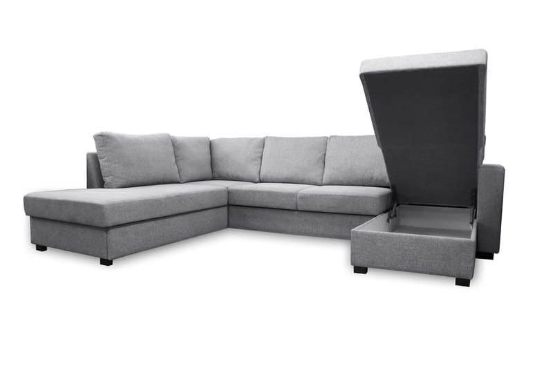 U-Bäddsoffa Achillea Ljusgrå - Vänster - Möbler - Soffa - Bäddsoffa - Bäddsoffa divan