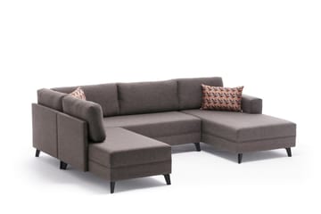 U-bäddsoffa Caripce - Brun/Svart - Möbler - Soffa - Bäddsoffa - Bäddsoffa divan