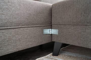 U-bäddsoffa Caripce - Brun/Svart - Möbler - Soffa - Bäddsoffa - Bäddsoffa divan