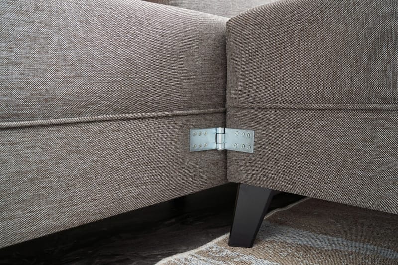 U-bäddsoffa Caripce - Brun/Svart - Möbler - Soffa - Bäddsoffa - Bäddsoffa divan