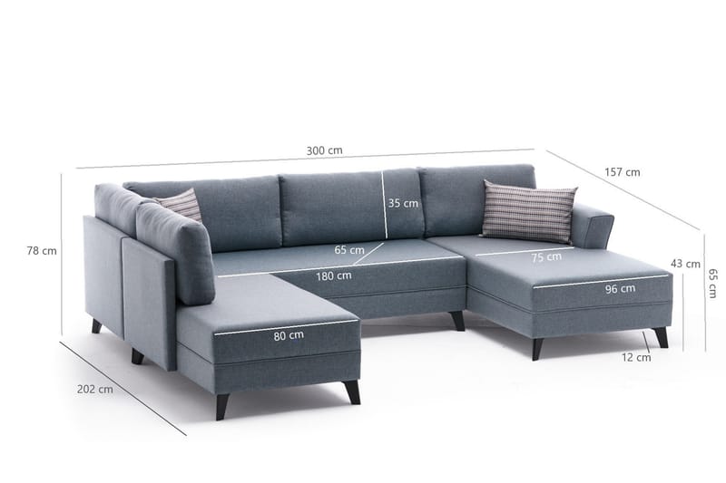 U-bäddsoffa Caripce - Brun/Svart - Möbler - Soffa - Bäddsoffa - Bäddsoffa divan
