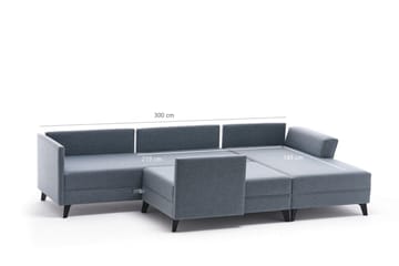 U-bäddsoffa Caripce - Brun/Svart - Möbler - Soffa - Bäddsoffa - Bäddsoffa divan