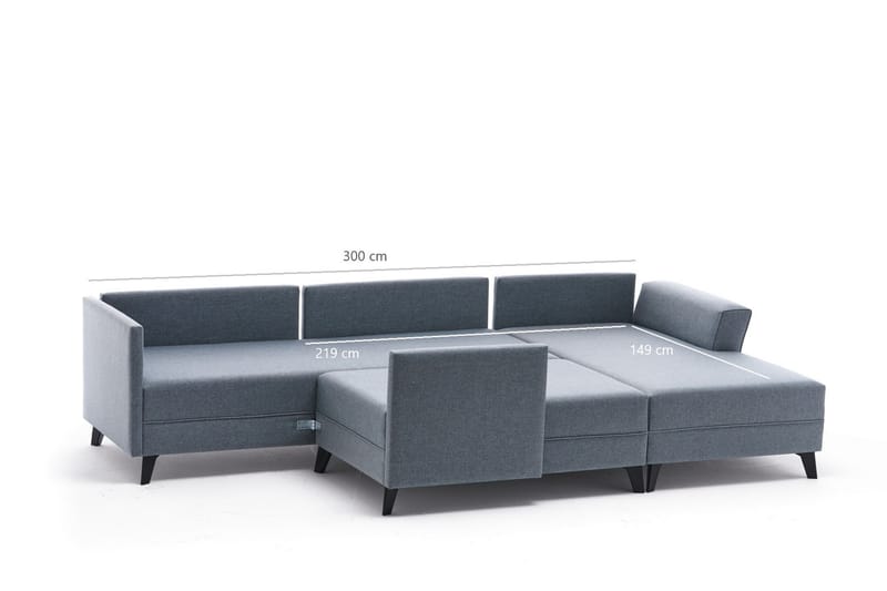 U-bäddsoffa Caripce - Brun/Svart - Möbler - Soffa - Bäddsoffa - Bäddsoffa divan