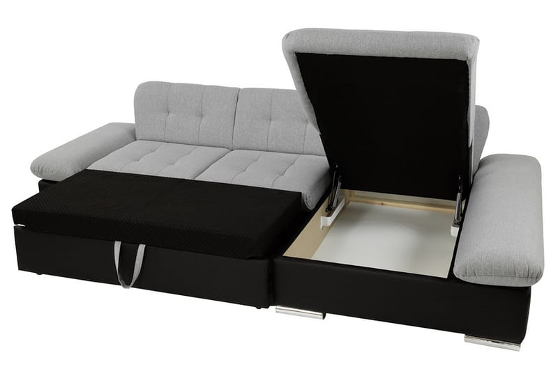 U-Bäddsoffa Malwi 278x162x76 cm - Grå - Skinnsoffa - Bäddsoffa divan