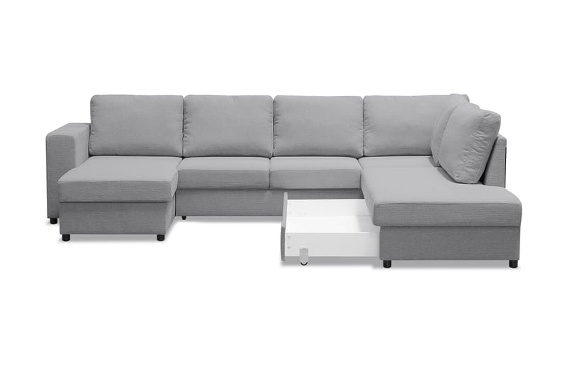 U-bäddsoffa Mantova med Divan Vänster - Ljusgrå - Möbler - Soffa - Bäddsoffa - Bäddsoffa divan