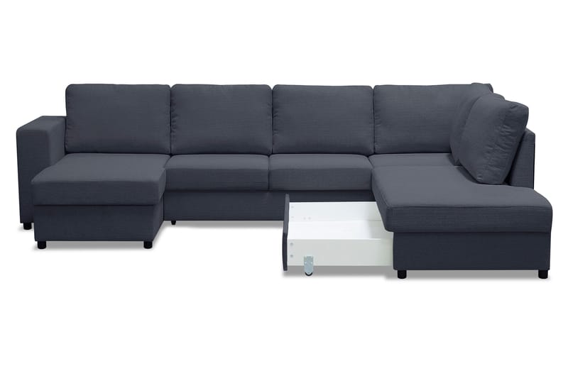 U-bäddsoffa Mantova med Divan Vänster - Mörkgrå - Möbler - Soffa - Bäddsoffa - Bäddsoffa divan