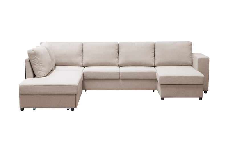 U-Bäddsoffa Mantova Vänster - Beige - Bäddsoffa divan