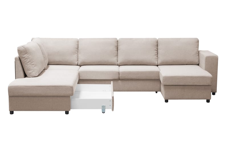U-Bäddsoffa Mantova Vänster - Beige - Möbler - Soffa - Bäddsoffa - Bäddsoffa divan