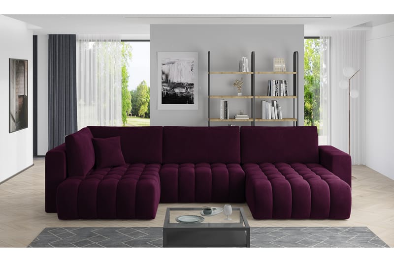 U-bäddsoffa Robstown Divan Höger - Blå - Möbler - Soffa - Bäddsoffa - Bäddsoffa divan