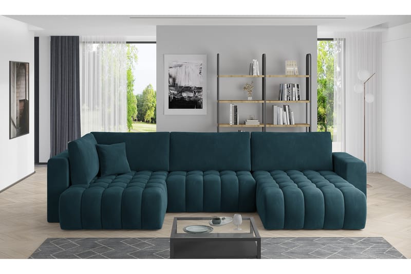 U-bäddsoffa Robstown Divan Höger - Grå - M�öbler - Soffa - Bäddsoffa - Bäddsoffa divan