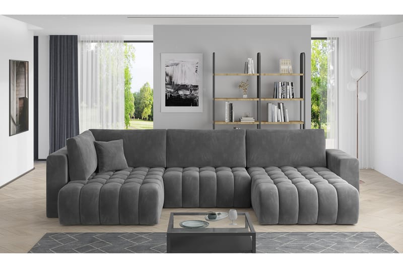 U-bäddsoffa Robstown Divan Höger - Guld - Möbler - Soffa - Bäddsoffa - Bäddsoffa divan
