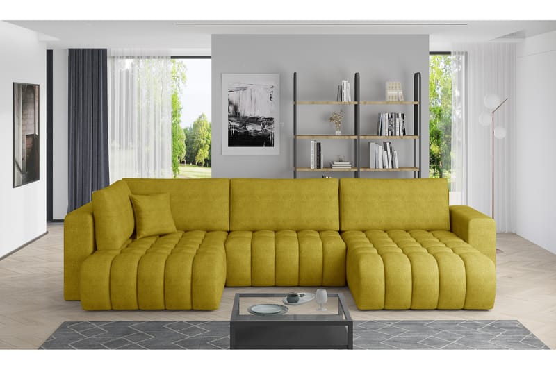 U-bäddsoffa Robstown Divan Höger - Ljusbeige - Möbler - Soffa - Bäddsoffa - Bäddsoffa divan