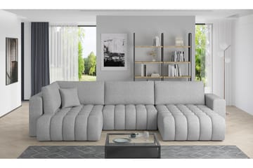 U-bäddsoffa Robstown Divan Höger - Ljusgrå - Möbler - Soffa - Bäddsoffa - Bäddsoffa divan