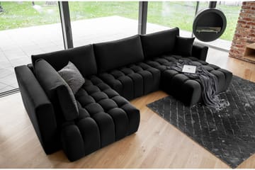 U-bäddsoffa Robstown Divan Höger - Mörkblå - Möbler - Soffa - Bäddsoffa - Bäddsoffa divan