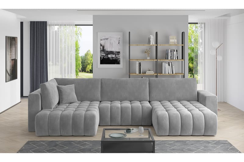 U-bäddsoffa Robstown Divan Höger - Mörkgrå - Möbler - Soffa - Bäddsoffa - Bäddsoffa divan
