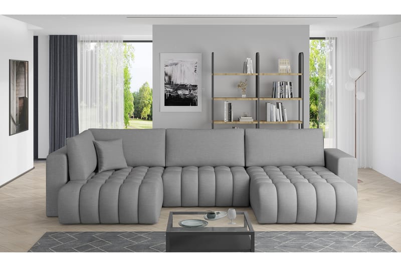 U-bäddsoffa Robstown Divan Höger - Svart - Möbler - Soffa - Bäddsoffa - Bäddsoffa divan