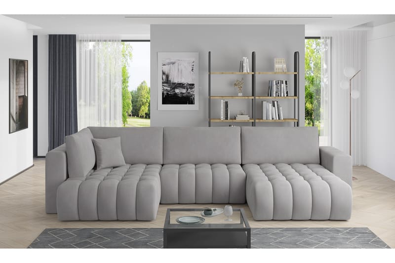 U-bäddsoffa Robstown Divan Höger - Svart - Möbler - Soffa - Bäddsoffa - Bäddsoffa divan