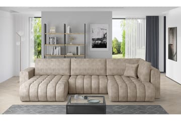U-bäddsoffa Robstown Divan Vänster - Beige - Möbler - Soffa - Bäddsoffa - Bäddsoffa divan