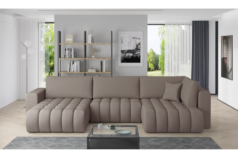 U-bäddsoffa Robstown Divan Vänster - Beige - Möbler - Soffa - Bäddsoffa - Bäddsoffa divan