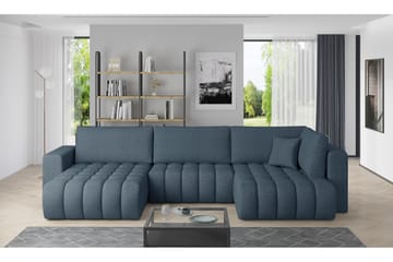 U-bäddsoffa Robstown Divan Vänster - Blå - Möbler - Soffa - Bäddsoffa - Bäddsoffa divan