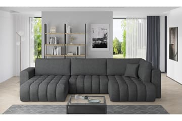 U-bäddsoffa Robstown Divan Vänster - Grå - Möbler - Soffa - Bäddsoffa - Bäddsoffa divan