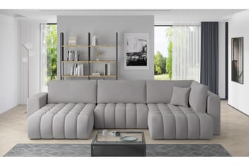 U-bäddsoffa Robstown Divan Vänster - Grå - Möbler - Soffa - Bäddsoffa - Bäddsoffa divan