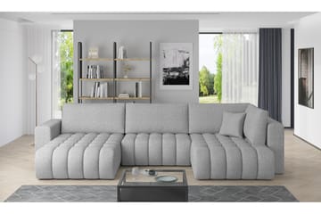 U-bäddsoffa Robstown Divan Vänster - Grå - Möbler - Soffa - Bäddsoffa - Bäddsoffa divan