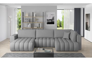 U-bäddsoffa Robstown Divan Vänster - Ljusgrå - Möbler - Soffa - Bäddsoffa - Bäddsoffa divan