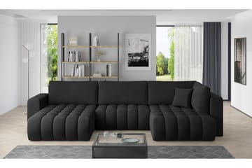 U-bäddsoffa Robstown Divan Vänster - Mörkgrå - Möbler - Soffa - Bäddsoffa - Bäddsoffa divan