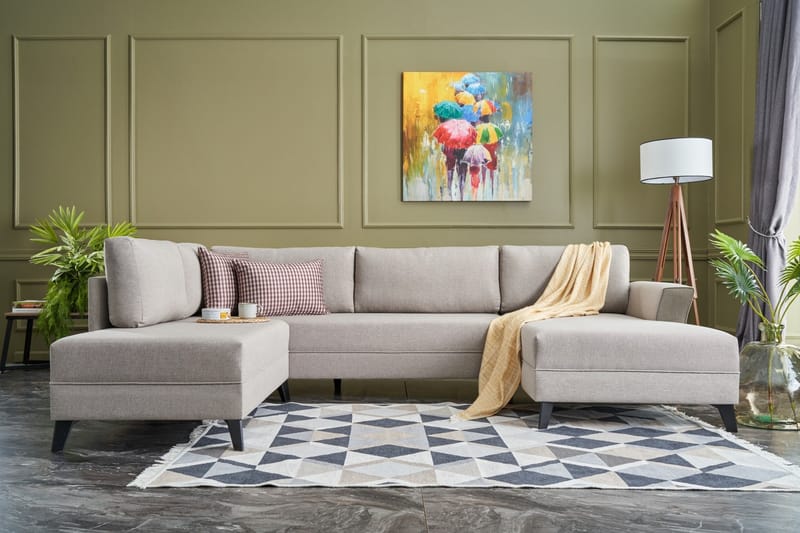U-bäddsoffa Sailaen - Beige - Möbler - Soffa - Bäddsoffa - Bäddsoffa divan