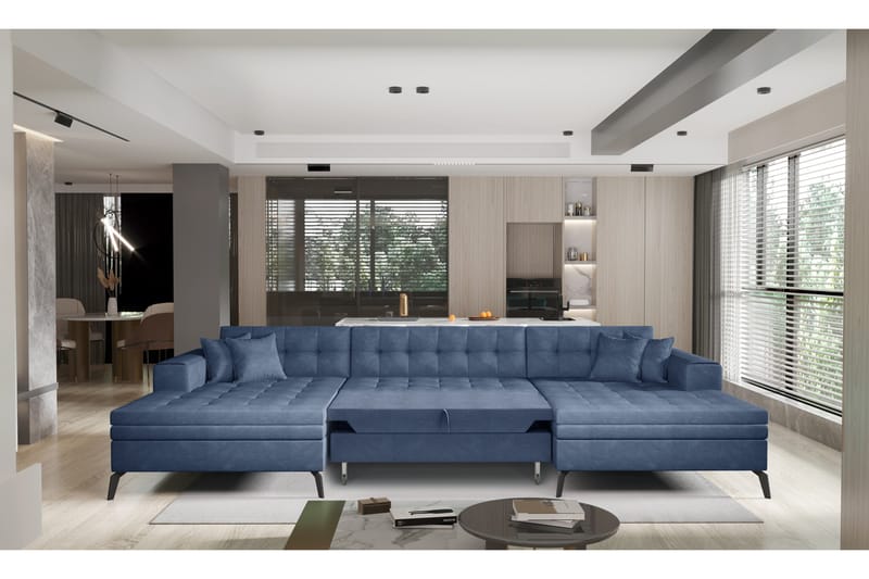 U-bäddsoffa Somerville Dubbeldivan - Beige - Möbler - Soffa - Bäddsoffa - Bäddsoffa divan