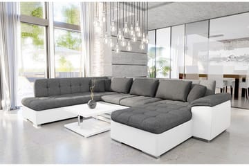 U-Bäddsoffa Sororia 350x205x76 cm Divan Höger - Grå/Vit - Möbler - Soffa - Bäddsoffa - Bäddsoffa divan