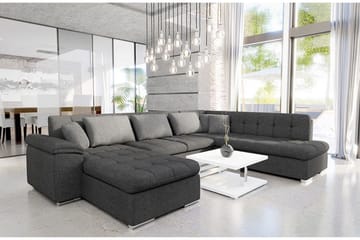 U-Bäddsoffa Sororia 350x205x76 cm Divan Vänster - Grå - Möbler - Soffa - Bäddsoffa - Bäddsoffa divan