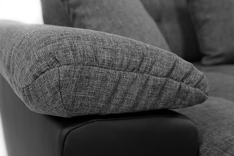 U-Bäddsoffa Wicenza 375x155x76 cm - Grå/Svart - Möbler - Soffa - Bäddsoffa - Bäddsoffa divan