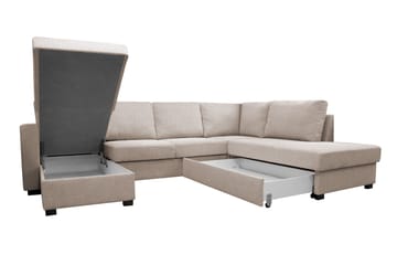U-Bäddsoffa Paris Beige - Beige|Grå - Möbler - Soffa - Bäddsoffa - Bäddsoffa divan