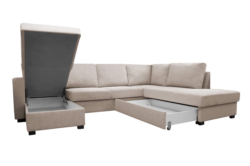 U-Bäddsoffa Paris Beige - Beige|Grå - Möbler - Soffa - Bäddsoffa - Bäddsoffa divan
