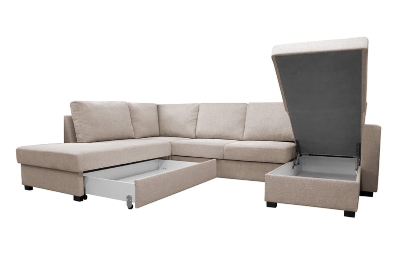 U-Bäddsoffa Paris Beige - Beige|Grå - Möbler - Soffa - Bäddsoffa - Bäddsoffa divan
