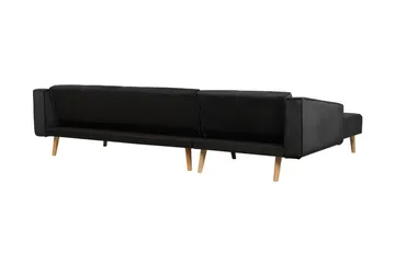 Vadso Vänster Längsbäddad Bäddsoffa 100x270 cm i Sammet - Antracit - Möbler - Soffa - Bäddsoffa - Bäddsoffa divan
