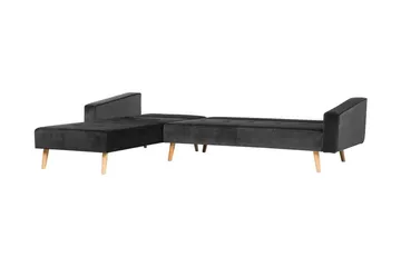 Vadso Vänster Längsbäddad Bäddsoffa 100x270 cm i Sammet - Antracit - Möbler - Soffa - Bäddsoffa - Bäddsoffa divan