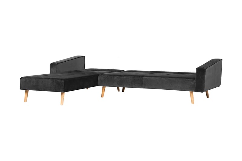 Vadso Vänster Längsbäddad Bäddsoffa 100x270 cm i Sammet - Antracit - Möbler - Soffa - Bäddsoffa - Bäddsoffa divan