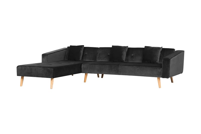 Vadso Vänster Längsbäddad Bäddsoffa 100x270 cm i Sammet - Antracit - Möbler - Soffa - Bäddsoffa - Bäddsoffa divan