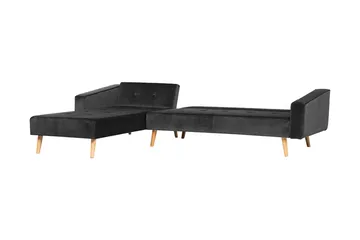 Vadso Vänster Längsbäddad Bäddsoffa 100x270 cm i Sammet - Antracit - Möbler - Soffa - Bäddsoffa - Bäddsoffa divan