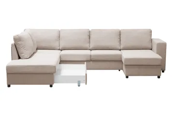 Verona U-Bäddsoffa Vänster - Beige - Möbler - Soffa - Bäddsoffa - Bäddsoffa divan