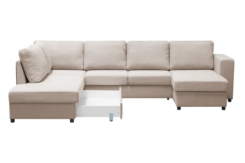 Verona U-Bäddsoffa Vänster - Beige - Möbler - Soffa - Bäddsoffa - Bäddsoffa divan