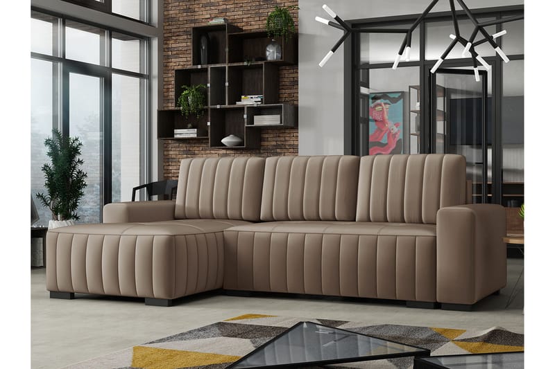 Vidin 4-sits Bäddsoffa Vänster - Beige - Möbler - Soffa - Bäddsoffa - Bäddsoffa divan