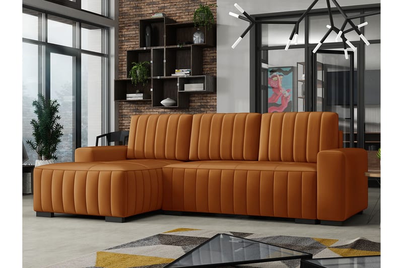 Vidin 4-sits Bäddsoffa Vänster - Brun - Möbler - Soffa - Bäddsoffa - Bäddsoffa divan